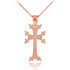 Rose Gold Armenian Cross Pendant Necklace