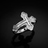 White Gold Russian Orthodox Cross Ring