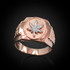 Mens Rose Gold Marijuana Leaf Cannabis Nugget Ring