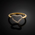 Gold Diamond Heart Ring