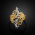 Two-Tone Gold Filigree Diamond Cut Ring