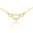 14K Gold Triple Heart Necklace with CZ