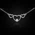 14K White Gold Triple Heart with CZ