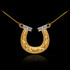 14k Two-Tone Gold Diamond Horseshoe Necklace