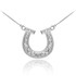 14k White Gold Diamond Horseshoe Necklace