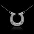 14k White Gold Diamond Horseshoe Necklace