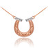 14k Two-Tone Rose Gold Diamond Horseshoe Necklace