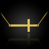 14K Solid Gold Sideways Cross Necklace