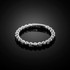 White Gold Ball Chain Stackable Ring with Diamonds
