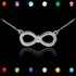 14K White Gold Infinity CZ Birthstone Necklace