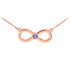 14K Rose Gold Infinity CZ Birthstone Necklace