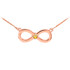 14K Rose Gold Infinity CZ Birthstone Necklace