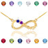 14K Gold Infinity #1MOM Necklace with Dual CZ Birthstones