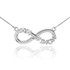 14K White Gold Infinity #1MOM Necklace with Dual CZ Birthstones