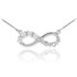 14K White Gold Infinity #1MOM Necklace with Four CZ Birthstones