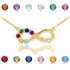 14K Gold Infinity #1MOM Necklace with Six CZ Birthstones