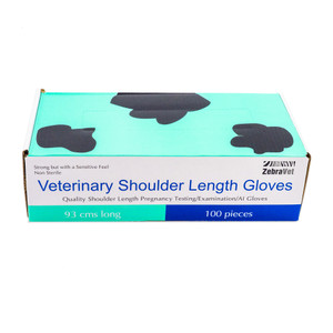 Shoulder Length Gloves 100pk Orange