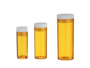Pill Bottles Amber - Push Top
