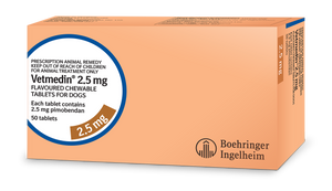 VETMEDIN  Chewables 2.5 mg 50 Flavoured Chewable Tablets (Dogs)