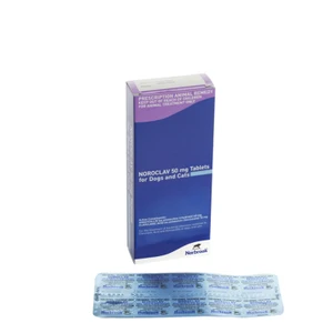 Noroclav 50mg Tablets for Dogs and Cats 250s (Amoxicillin 40mg & Clavulanic Acid 10mg)