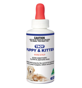 Troy Puppy and Kitten Worm Syrup 50mL