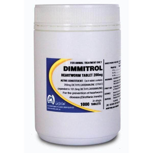 Dimmitrol Heartworm 200Mg Tab 1000 Tabs