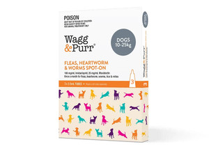 Wagg & Purr Imidacloprid Moxidectin Spot On Dog 10-25kg - Pack 3
