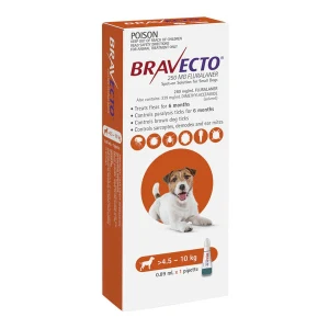 Bravecto Spot-on for Small Dogs 4.5-10kg (Orange) - Single Dose