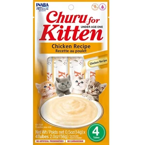 INABA Churu for Kitten Chicken Recipe 56g (4 x 14g Tubes) - Pack of 4