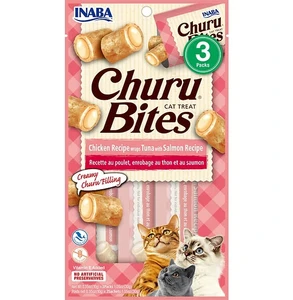 INABA Churu Bites Chicken Recipe wraps Tuna with Salmon Recipe 30g (3 x 10g Tubes) - Pack of 3