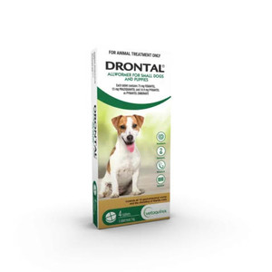 Drontal Allwormer Tablets for Small Dogs (0.5-9kg) - 4s