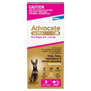 Advocate Ultra Chew for Dogs 2.9-5.5kg (Pink) - 1 Chew