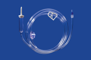 High Flow IV Set With Drip Chamber, 180cm (72in) Tubing, Pinch Clamp, Needle-Free Injection Site And Rotating Male Luer Lock