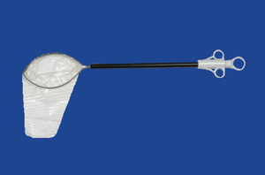 Laparoscopic Large Animal Retrieval Pouch - 17.8cm (7in) Cage, 30.5cm (12in) Shaft With 15mm Diameter, 13.3cm (5.5in) Handle, 1500ml Bag