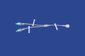 Y Extension Set - Mini Bore - 18cm (7in) Length, Priming Volume = 0.4ml - With 2 Microclaves® And Rotating Male Luer Lock
