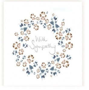 Sarah Brown Sympathy Card - Wreath Of Paws - PACK OF 10