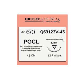 Wego PGCL USP 6/0 3/8 Reverse Cutting 12mm 45cm - Box 12
