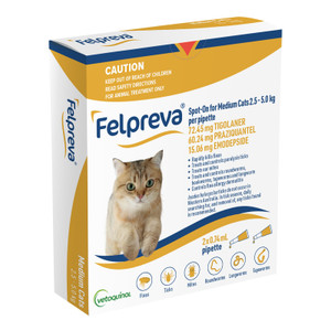 Felpreva Spot-on for Medium Cats (2.5-5kg) - 2 x Doses
