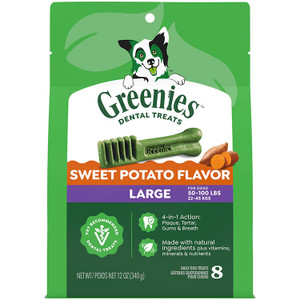 Greenies Sweet Potato Large Dental Dog Treats 340g (8 Treats)