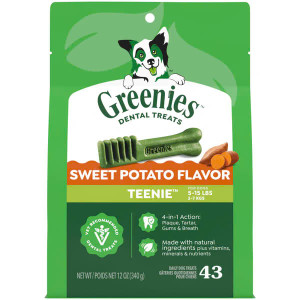 Greenies Sweet Potato Teenie Dental Dog Treats 340g (43 Treats)