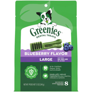 Greenies Blueberry Large Dental Dog Treats 340g (8 Treats)