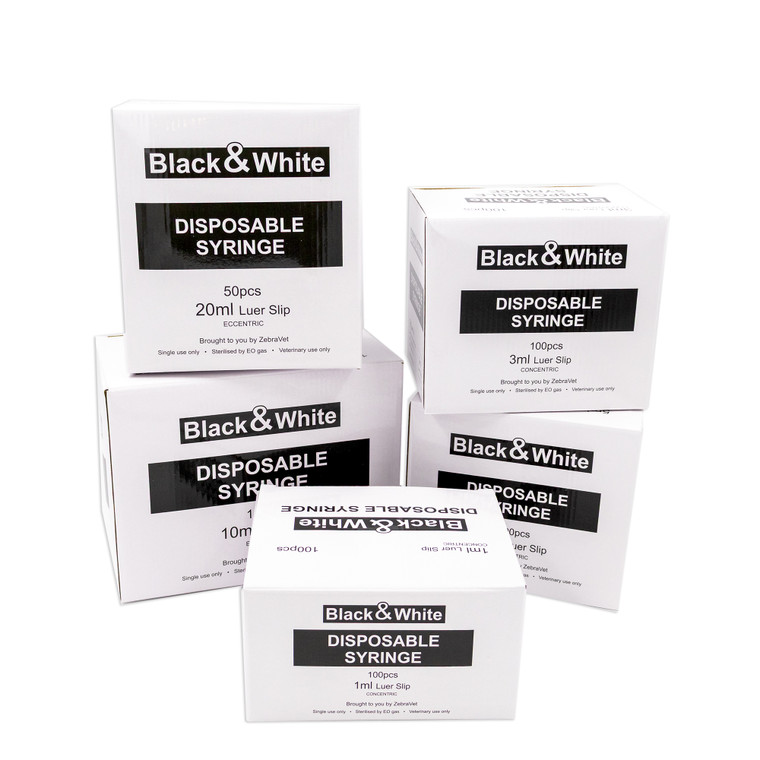 ZebraVet Syringes - Black & White
