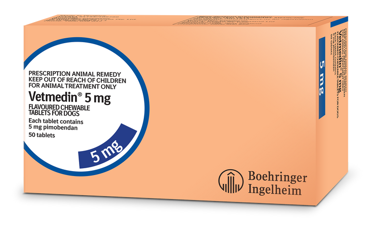 VETMEDIN  Chewables 5 mg 50 Flavoured Chewable Tablets (Dogs)
