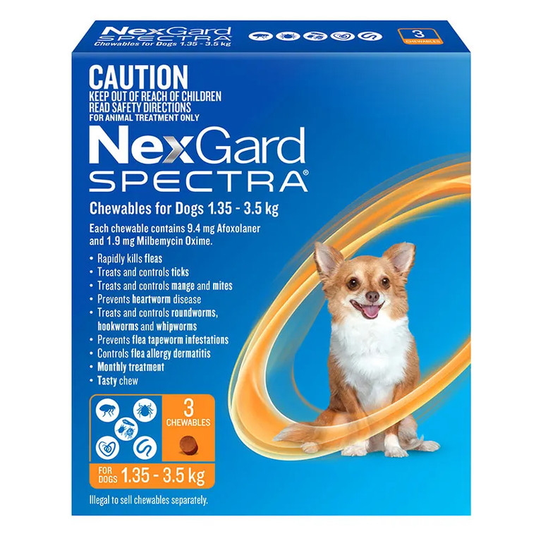 NEXGARD Spectra Chewables Dogs 1.35 - 3.5 kg 3 Chewables
