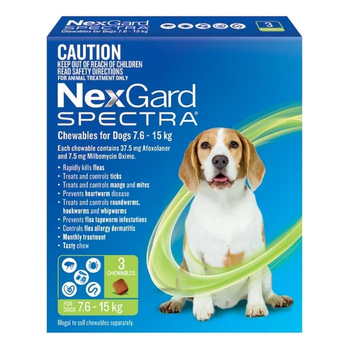 NEXGARD Spectra Chewables Dogs 7.6 - 15 kg 3 Chewables