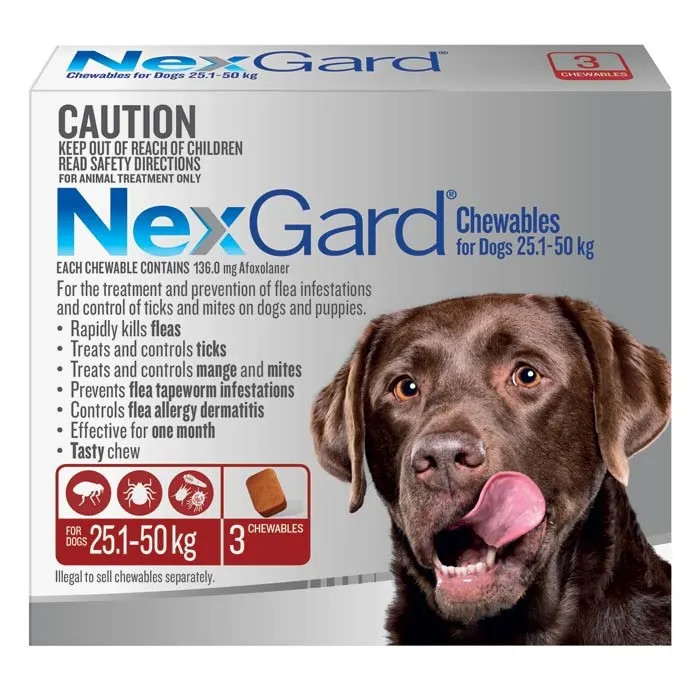 NEXGARD Chewables Dogs 25.1 - 50 kg - 3 Chewables