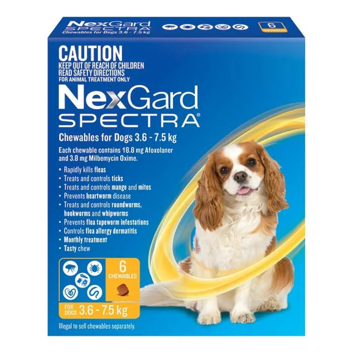 NEXGARD Spectra Chewables Dogs 3.6 - 7.5 kg 6 Chewables