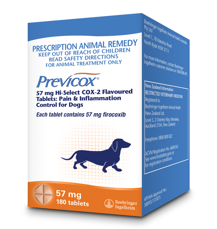 PREVICOX 57 mg 180 Tablets (Dogs)