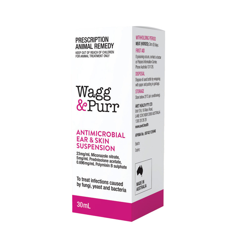 Wagg & Purr Antimicrobial Ear & Skin Suspension Dog & Cat 30mL