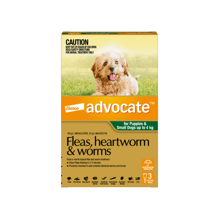Advocate For Puppies And Small Dogs Up To 4kg (Small) - 3 Doses